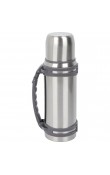 Gümüş 1300 ml taşıma kulplu bardak kapaklı lazer logo baskılı büyük boy promosyon termos